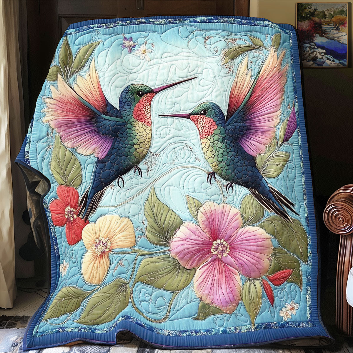 Couple Hummingbird WX2401011CL Quilt