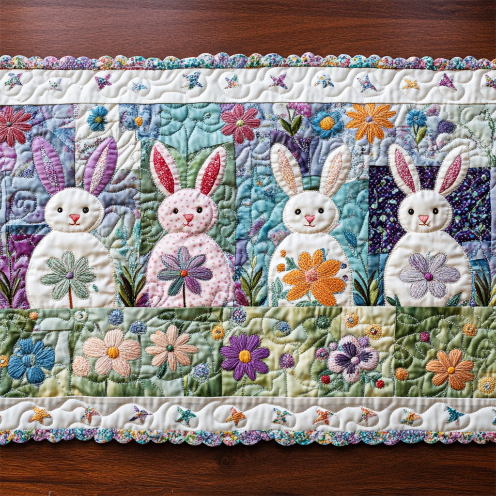 Easter Bunny WJ0702070CL Quilted Table Runner