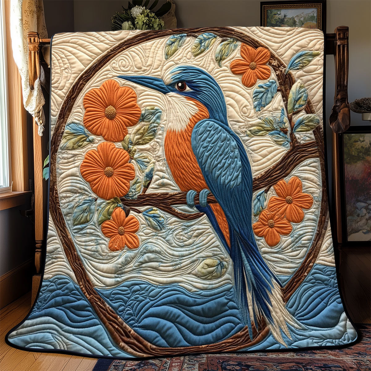 Kingfisher Bird WJ2101015CL Quilt