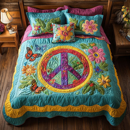 Vibrant Peace Sign WX2001097CL Duvet Cover Set