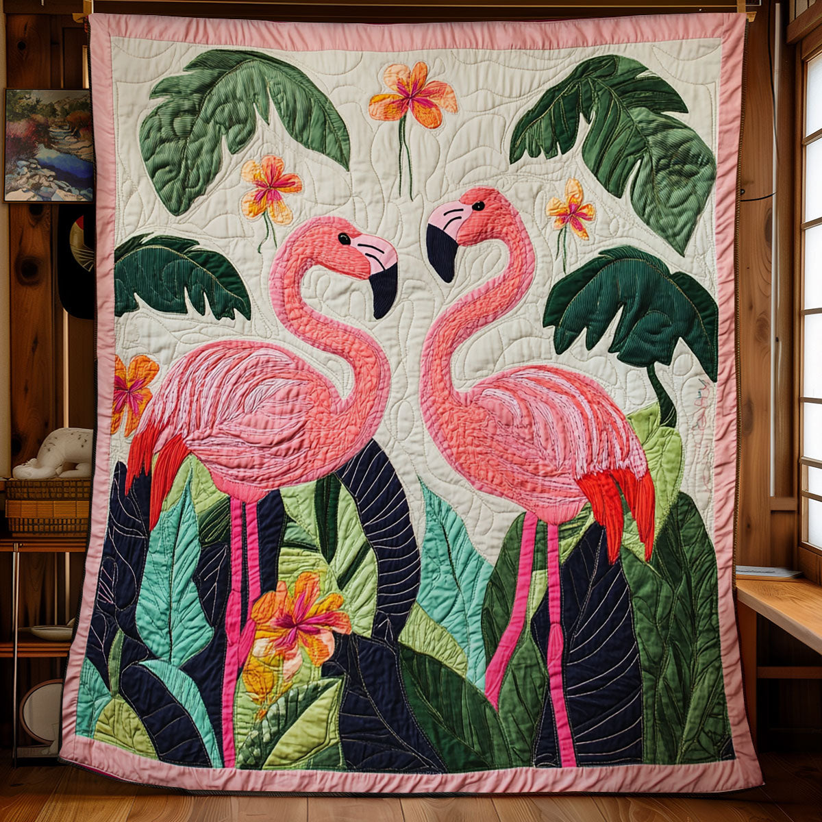 Joyful Flamingo WX0401027CL Quilt