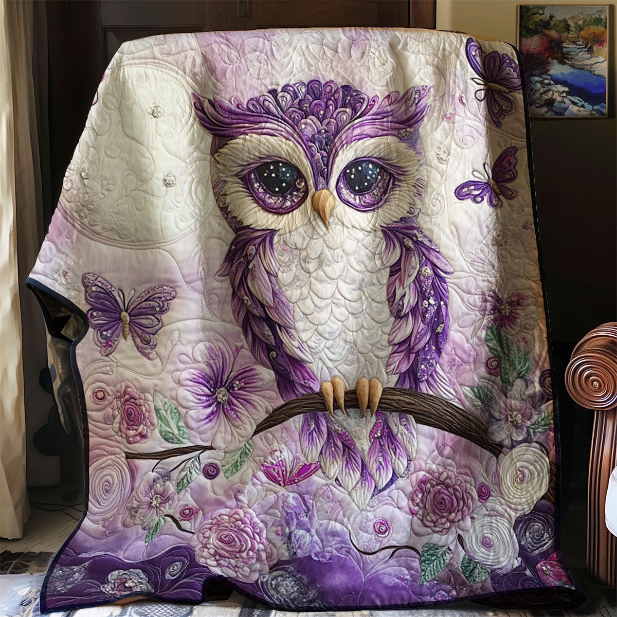 Enchanted Violet Owl WJ1001012CL Quilt