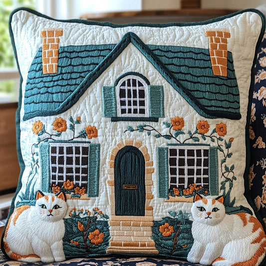 Cozy Cottage Cat WJ1802032CL Quilt Pillow Case