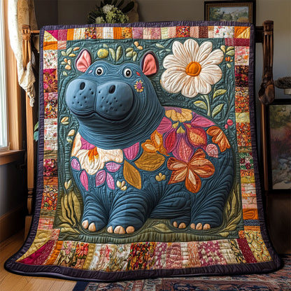 Folkloric Hippo WJ0801005CL Quilt