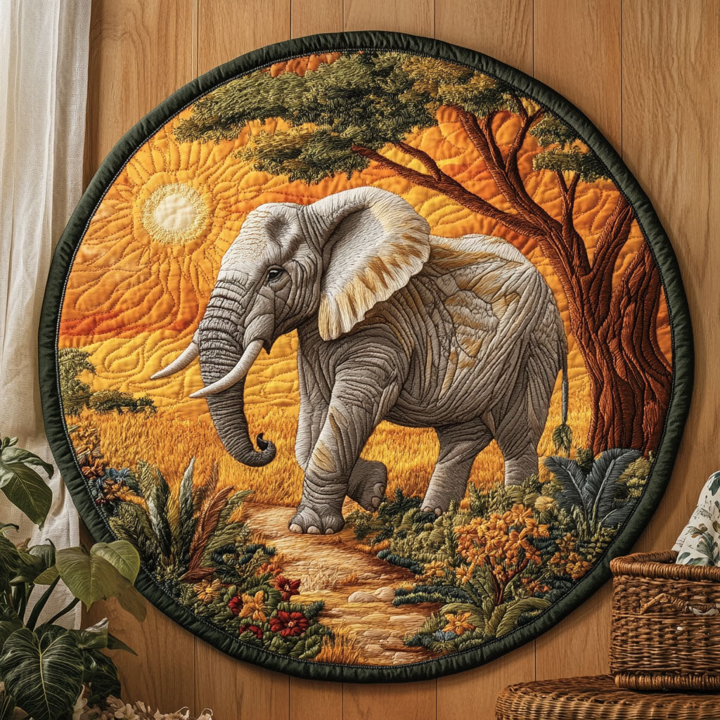 Elephant WX1403123CL Quilted Round Mat