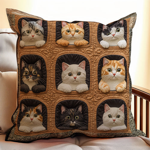 Adorable Cat WX1003092CL Quilt Pillow Case