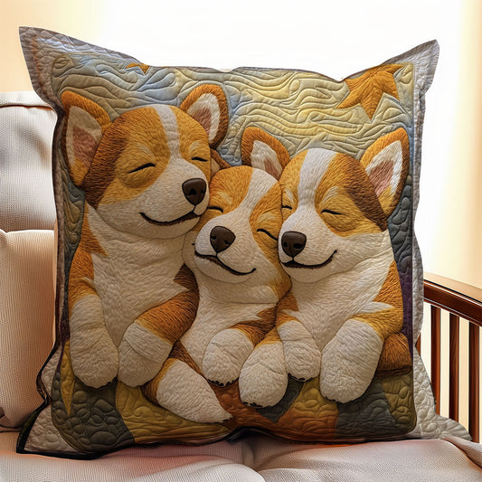 Adorable Corgi WX1003093CL Quilt Pillow Case