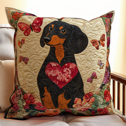 Adorable Dachshund WX0803082CL Quilt Pillow Case