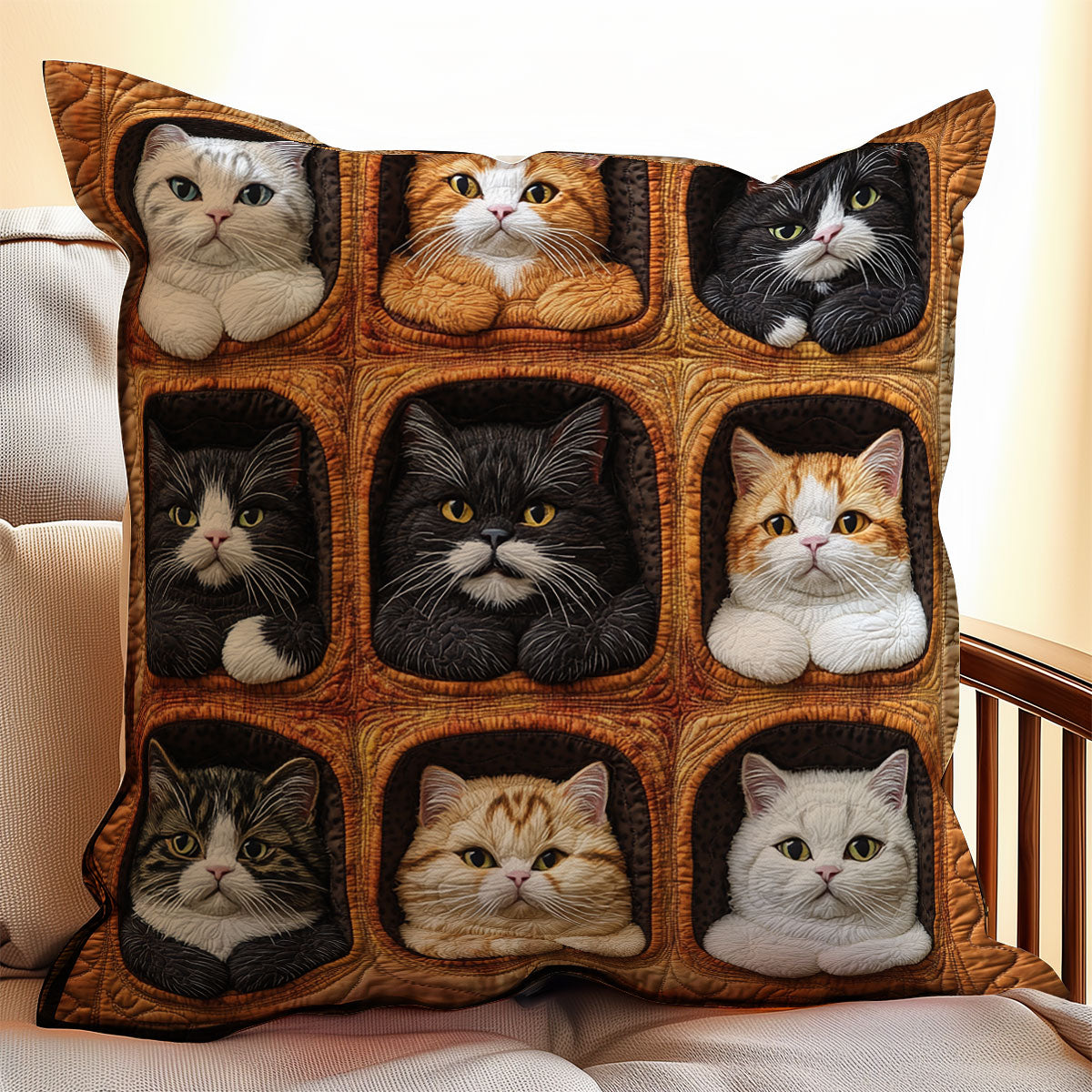 Adorable Kitten WX1003094CL Quilt Pillow Case