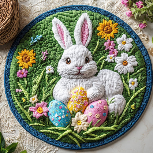 Lovely Bunny WX1403125CL Quilted Round Mat