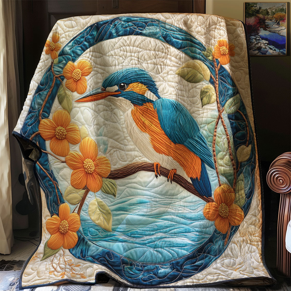 Kingfisher Bird WJ0502008CL Quilt