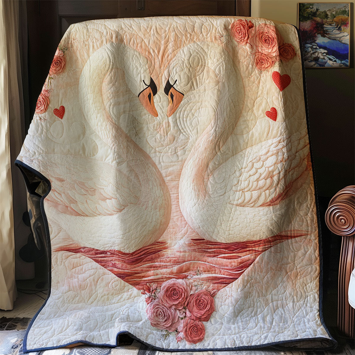 Swan In Love WJ1801022CL Quilt