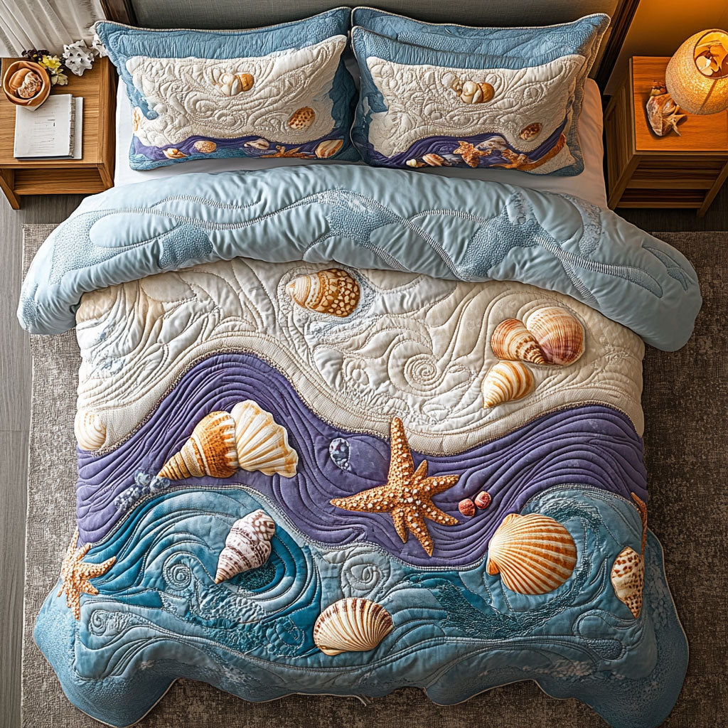 Azure Seashell WX0703006CL Duvet Cover Set