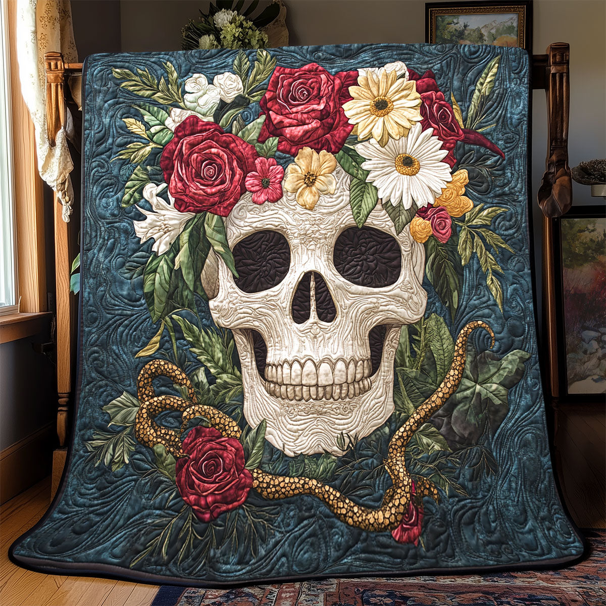 Skull Flower WX2402093CL Quilt