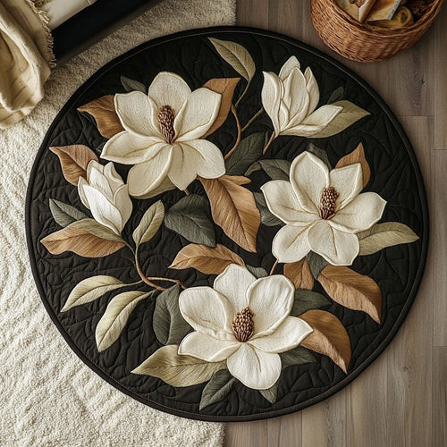 Elegant Magnolia Flower WX1403120CL Quilted Round Mat