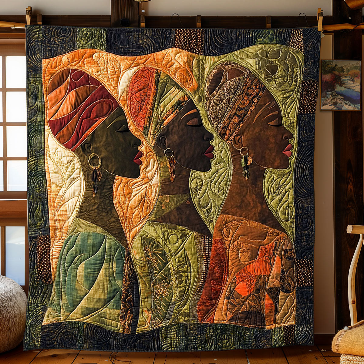 African Woman Abstract WJ0901003CL Quilt