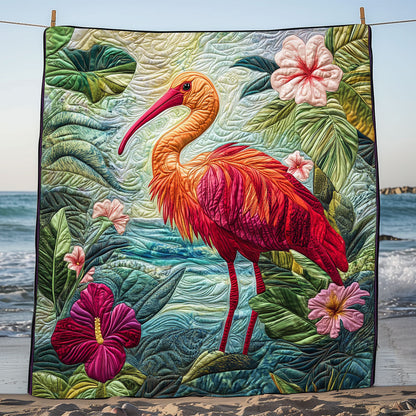 Tropical Scarlet Ibis WJ1002041CL Quilt