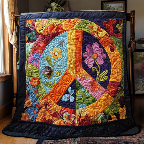 Peace Sign Flower WX2402091CL Quilt