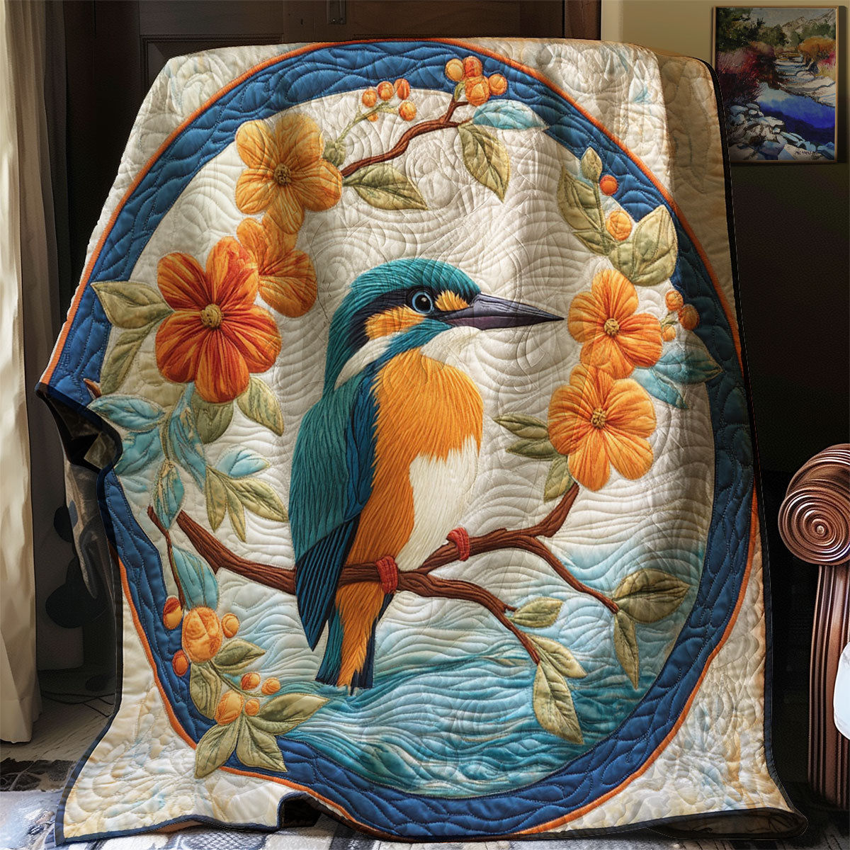 Kingfisher Bird WJ2301017CL Quilt