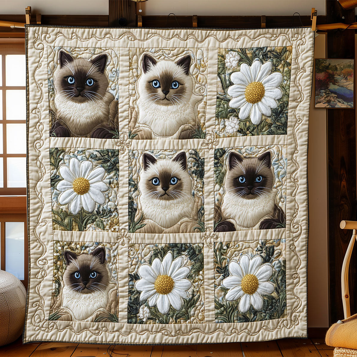 Daisy Siamese Cat WJ2102008CL Quilt