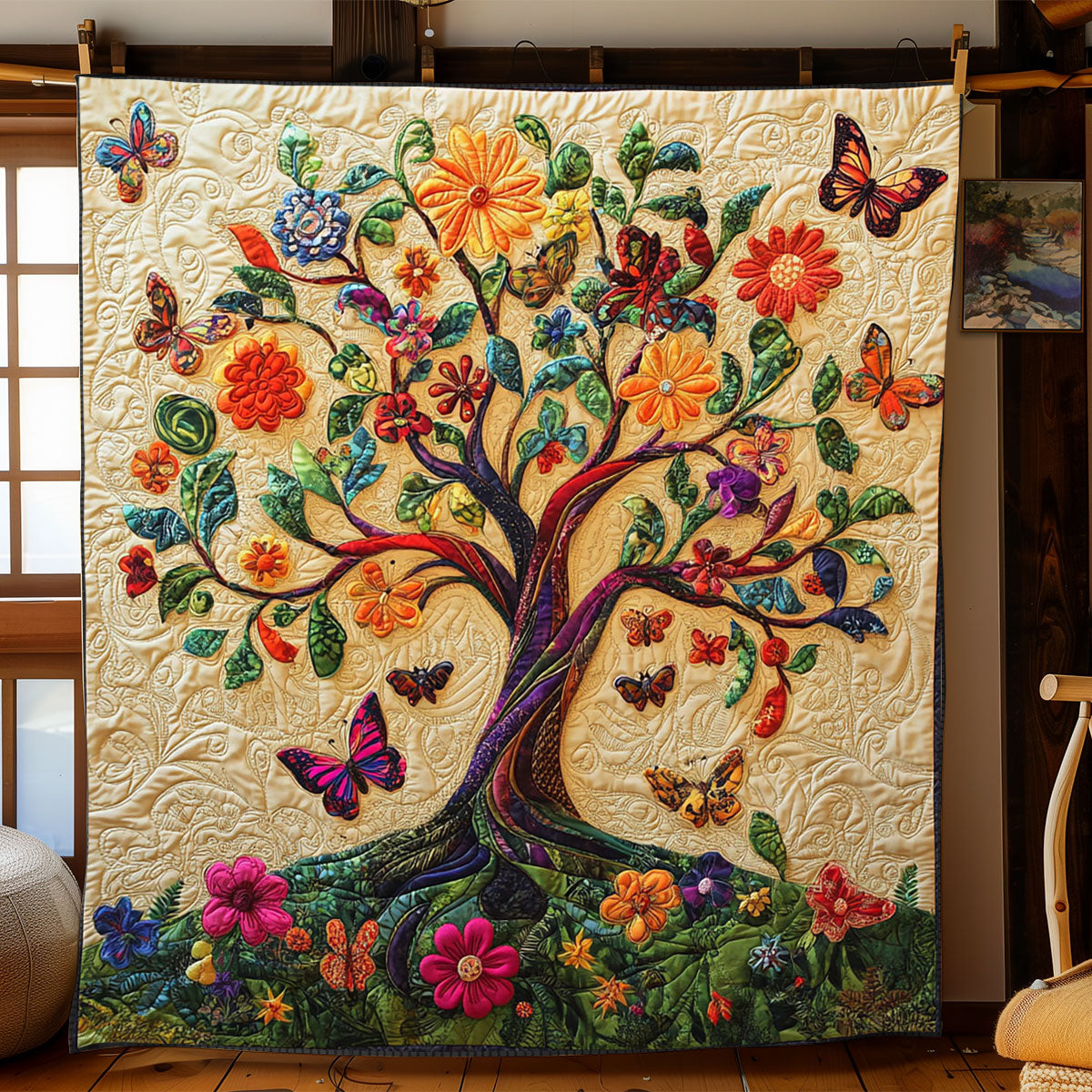 Butterfly Tree Of Life WJ1501002CL Quilt