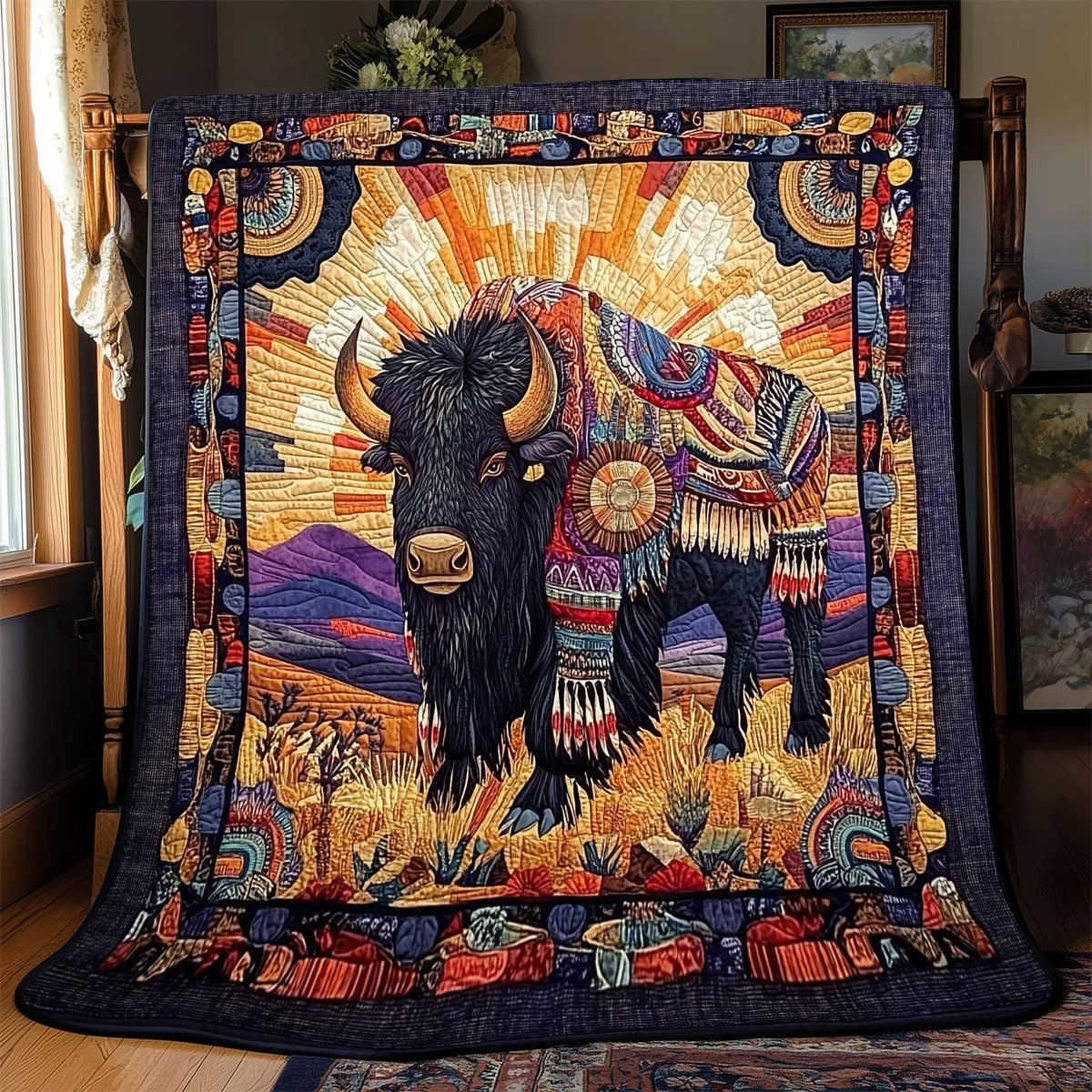 Bison Native American WX2201027CL Quilt