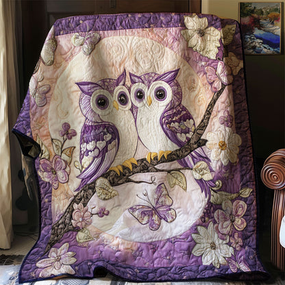 Violet Owl Couple WJ1801024CL Quilt