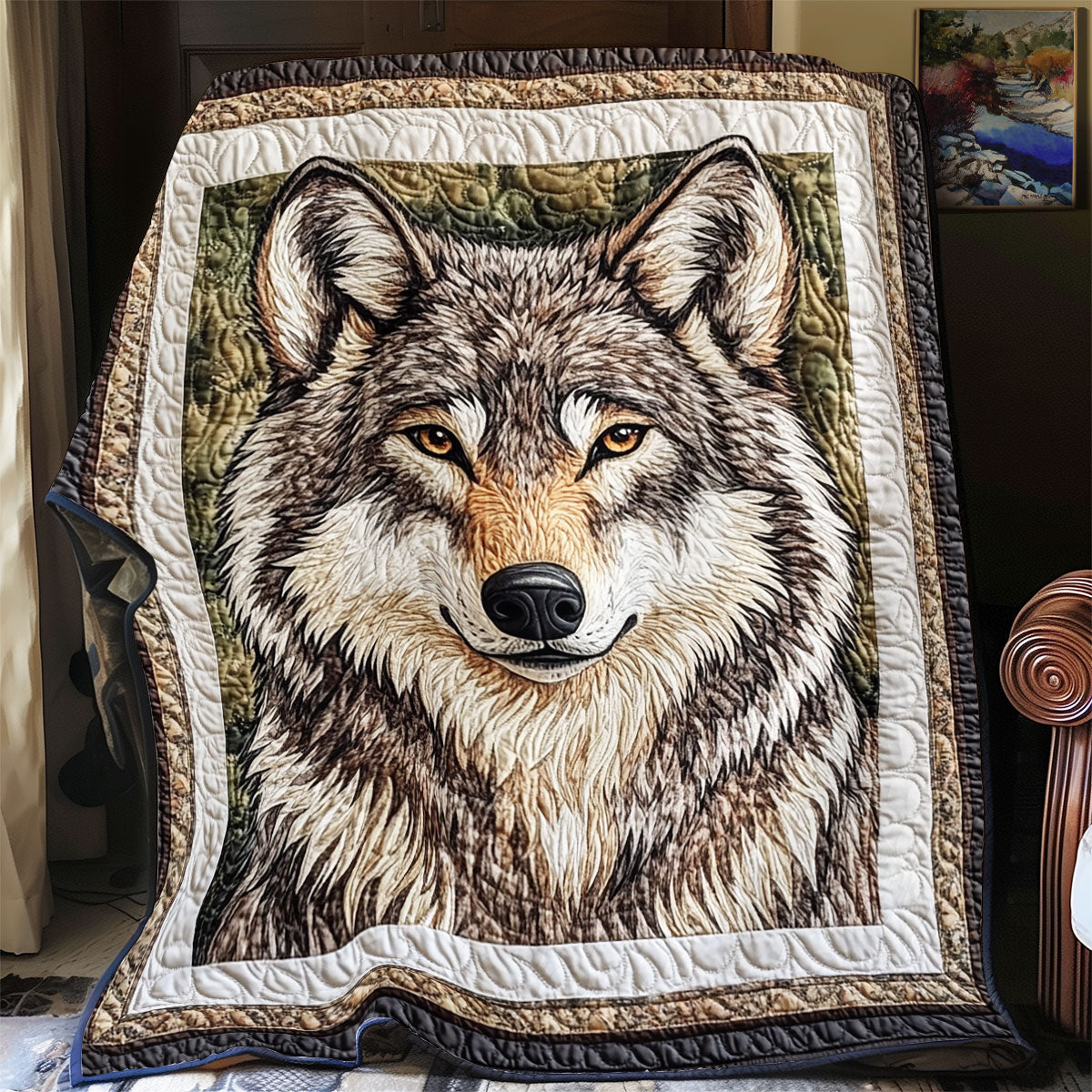 Wolf Portrait WX0201044CL Quilt