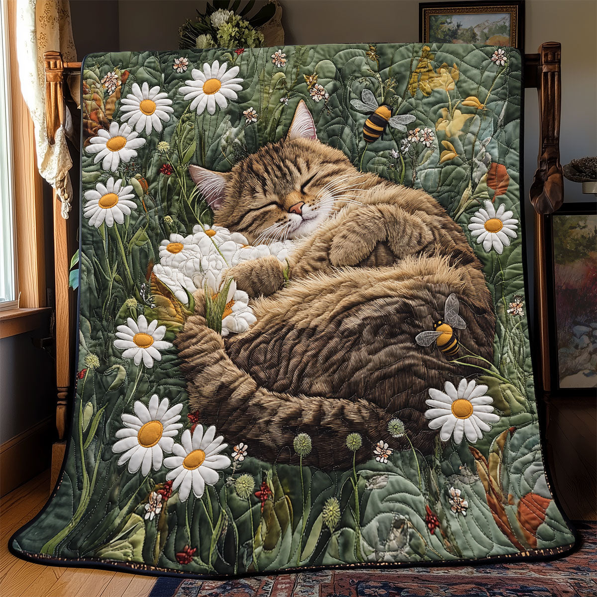 Cat Sleeping Daisy WX2402068CL Quilt