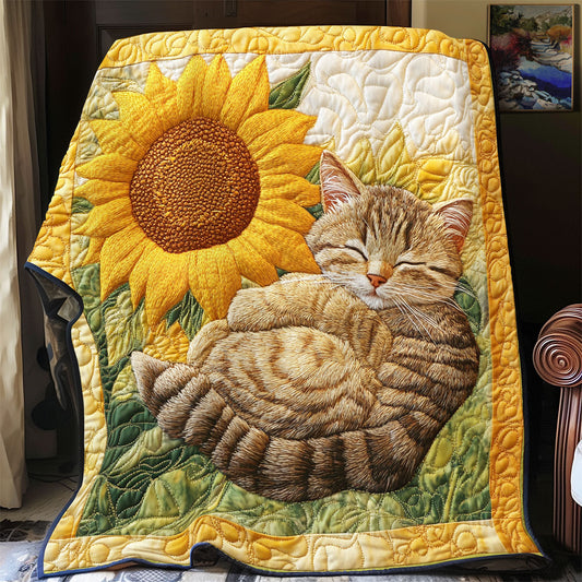 Cat Sunflower WX1601016CL Quilt