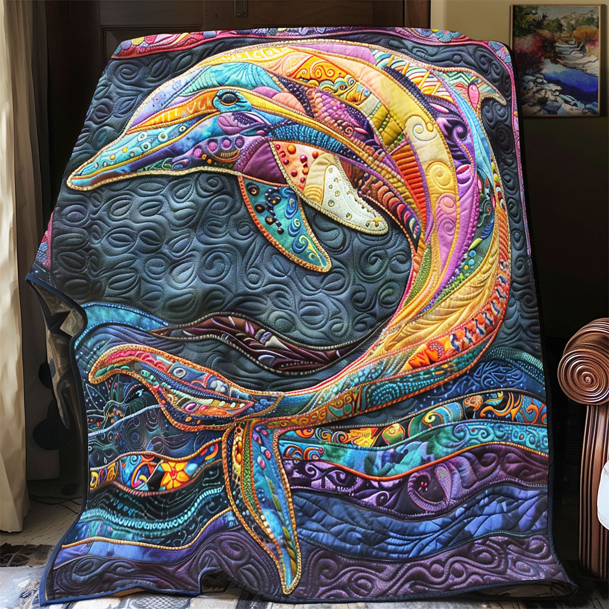 Vibrant Dolphin WX0201040CL Quilt