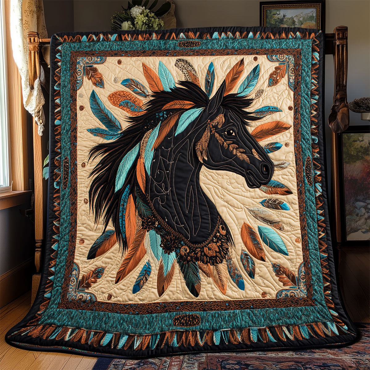 Native American Horse WX1802024CL Quilt