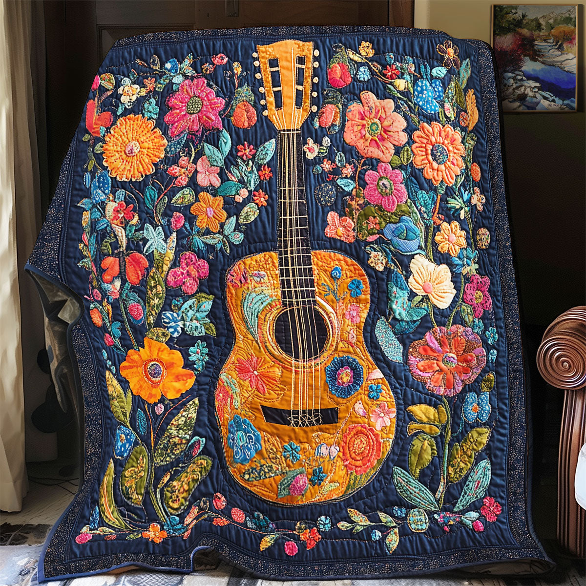 Guitar Flower WX0801019CL Quilt