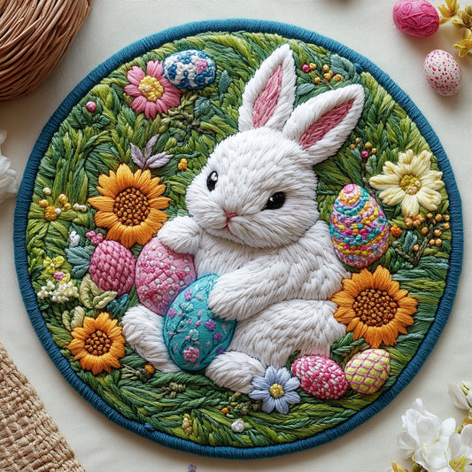 Adorable Bunny WX1403109CL Quilted Round Mat