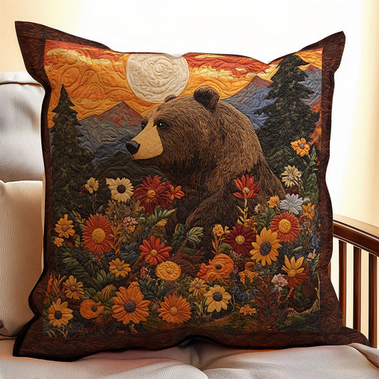 Bear Flower WX1003096CL Quilt Pillow Case