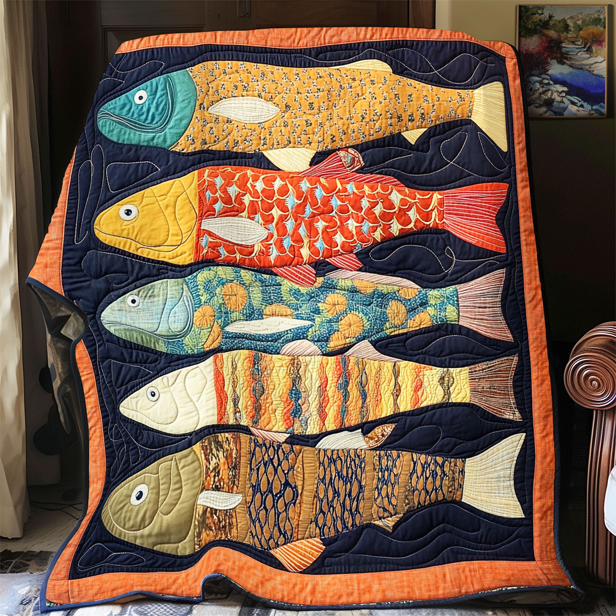 Vibrant Fish WX1801062CL Quilt