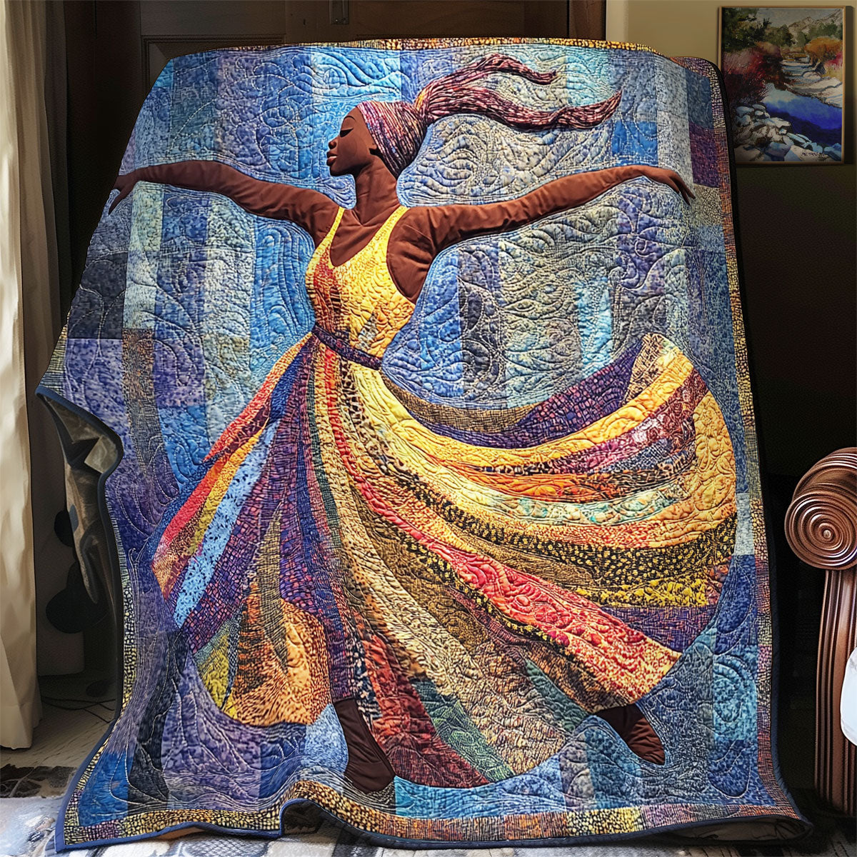 Black Woman Dancing WX0803010CL Quilt