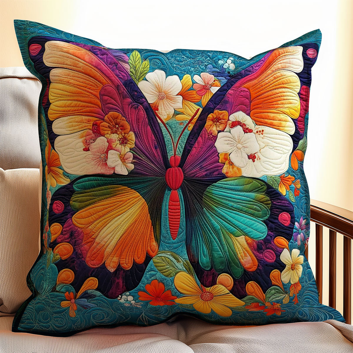 Butterfly Flower WX1003104CL Quilt Pillow Case