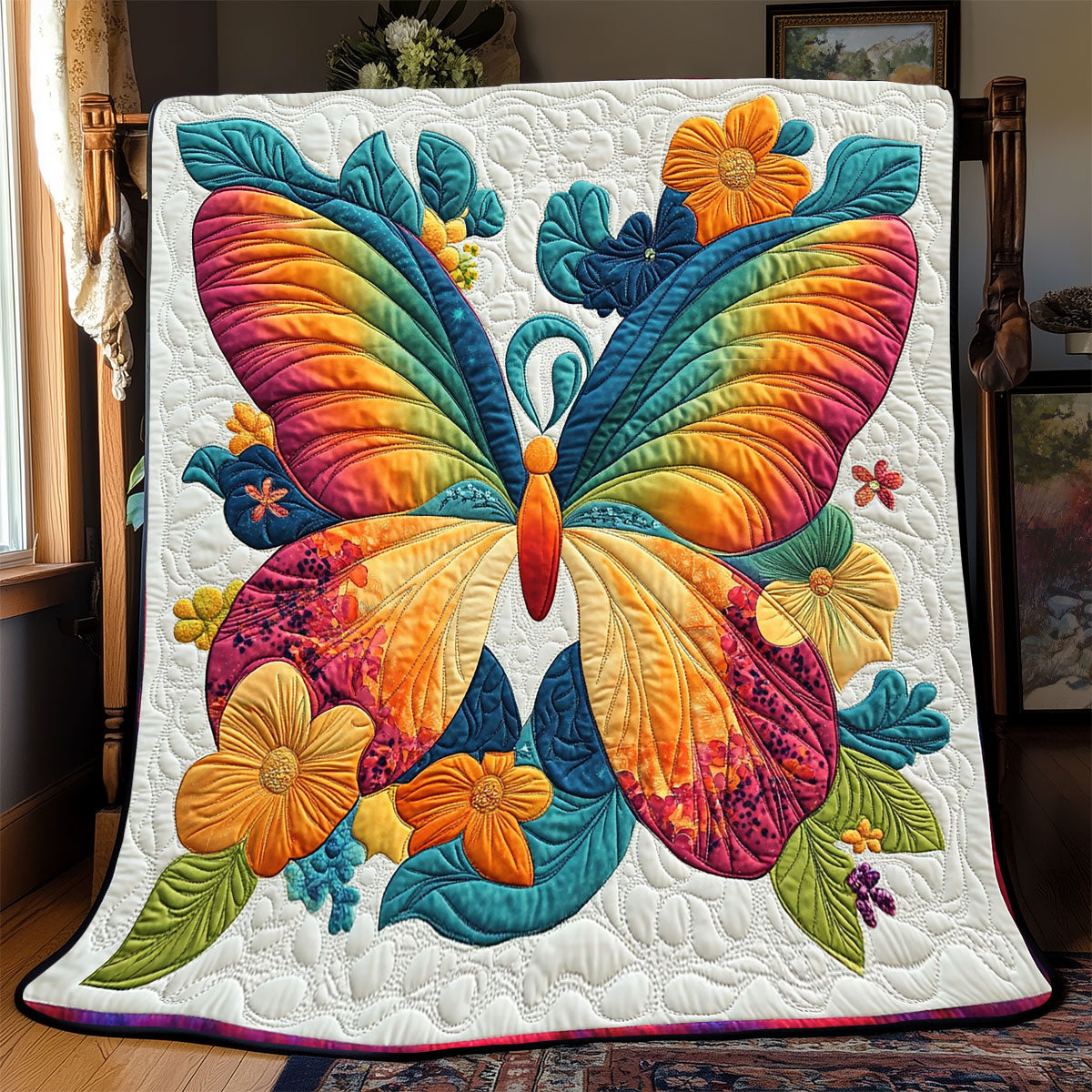 Butterfly Flower WX1303002CL Quilt