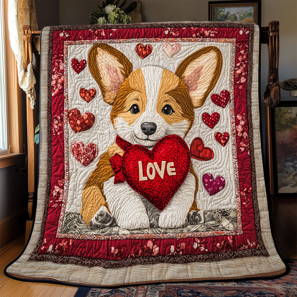 Corgi Valentine WX0701012CL Quilt