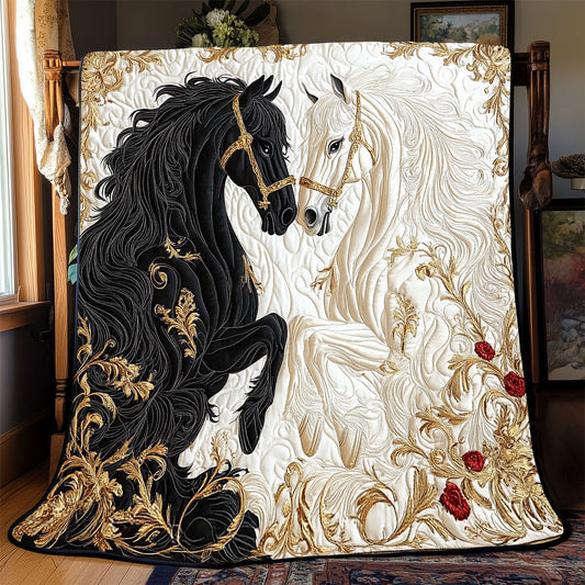 Black And White Horse WX0502007CL Quilt