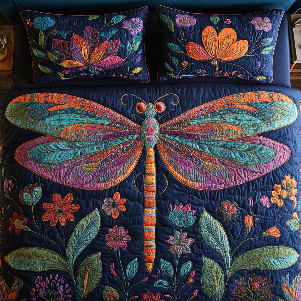 Dragonfly Flower WX2702023CL Duvet Cover Set