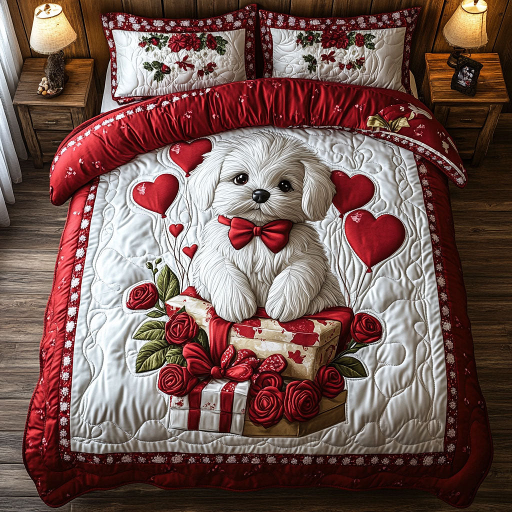 Adorable Puppy Valentine WX0301071CL Duvet Cover Set