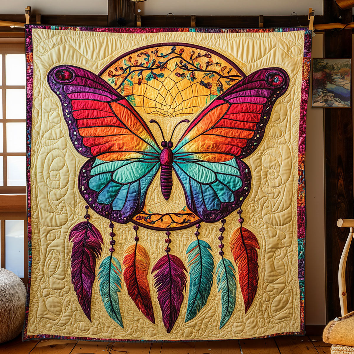 Native Dreamcatcher Butterfly WJ2001020CL Quilt