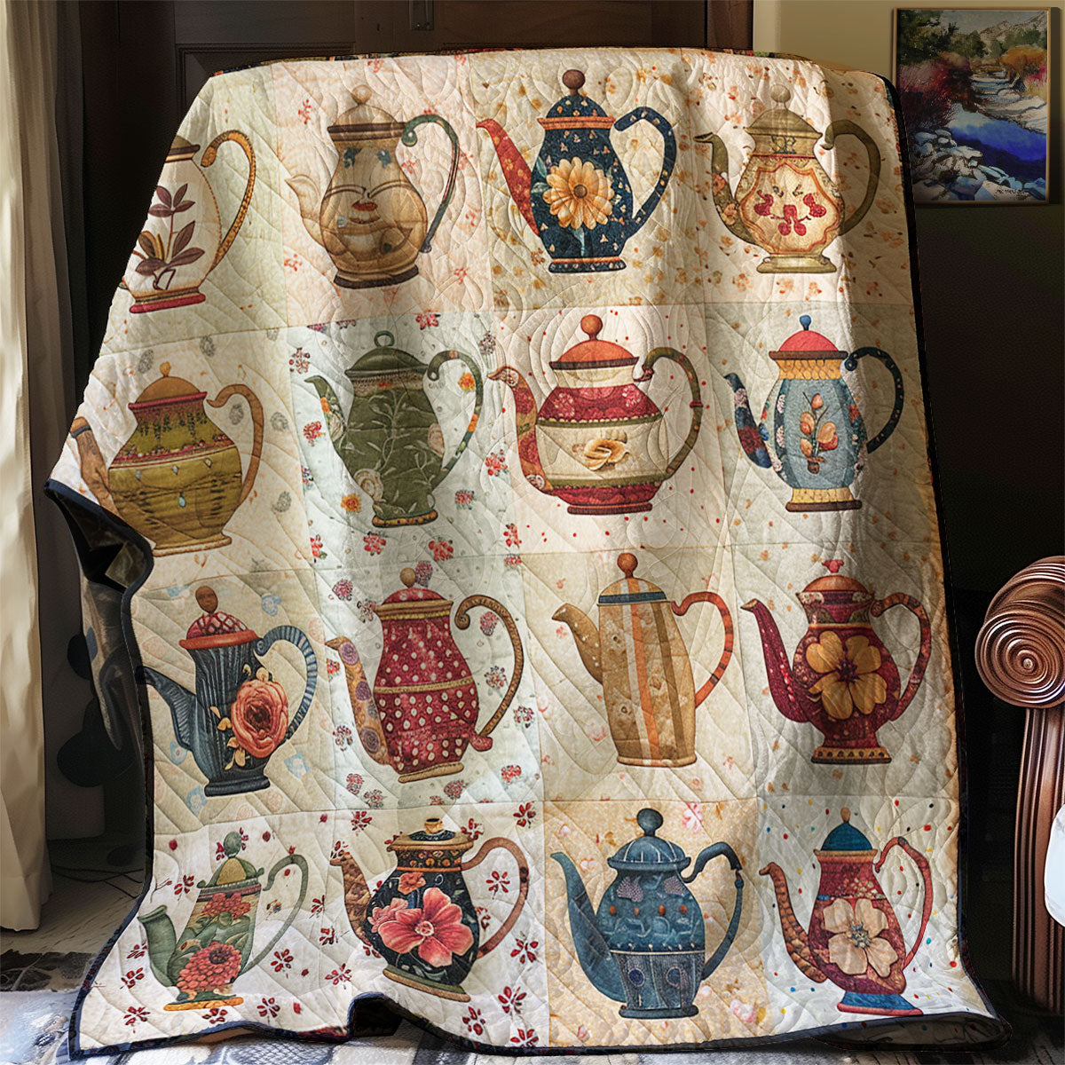 Floral Teapot WJ2101012CL Quilt