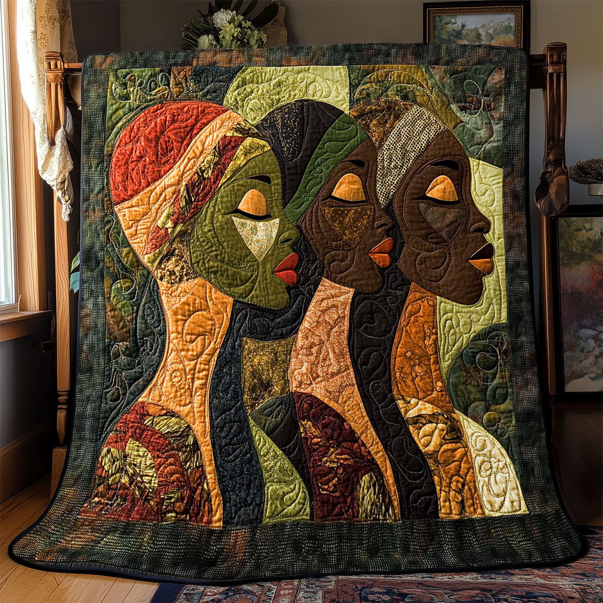 African Woman Abstract WJ1001003CL Quilt