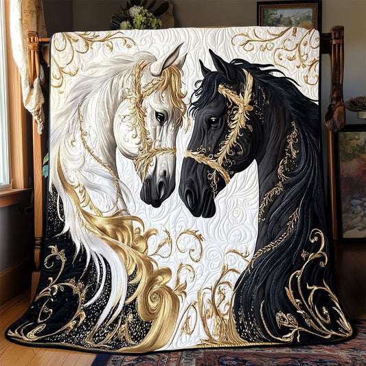 Black And White Horse WX0502005CL Quilt