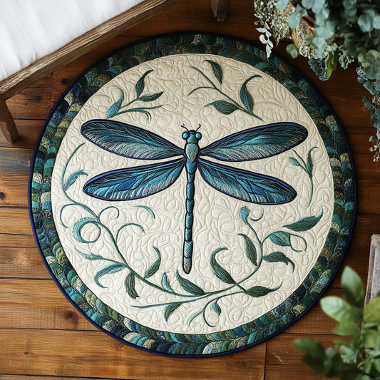 Blue Dragonfly WX1403114CL Quilted Round Mat