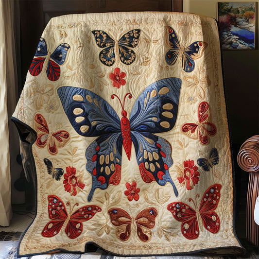 Antique Embroidered Butterfly WJ1702001CL Quilt