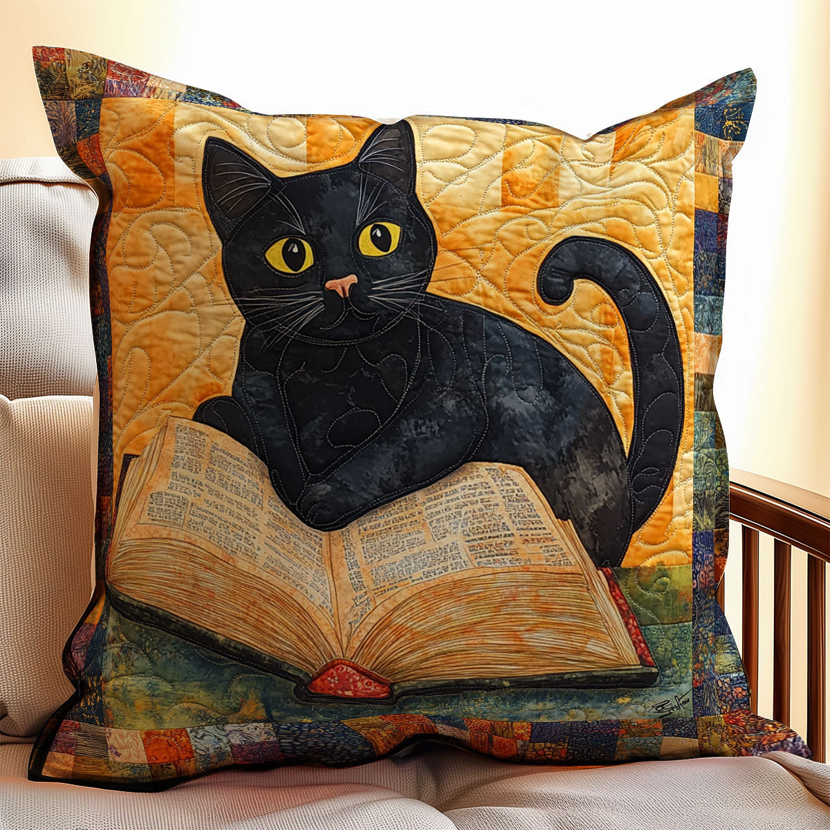 Cat Book WX0603124CL Quilt Pillow Case